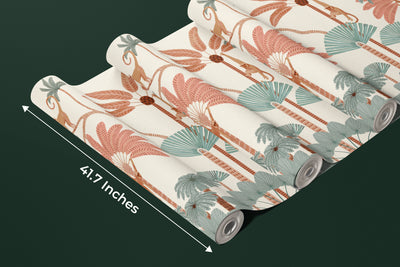 Monkey and Trees Wallpaper, Jungle Mural, Oversized Custom Size Wall Art, Non-Woven, Non-Adhesive, Modern Wall Paper, Removable