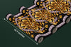 Border with Golden Baroque Wallpaper, Black Background Mural, Oversized Custom Size Wall Art, Non-Woven, Non-Adhesive, Modern Wall Paper, Removable