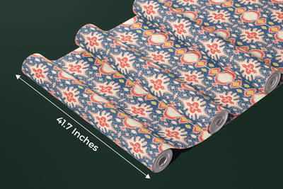 Ikat Folklore Wallpaper, Seamless Pattern Mural, Oversized Custom Size Wall Art, Non-Woven, Non-Adhesive, Modern Wall Paper, Removable