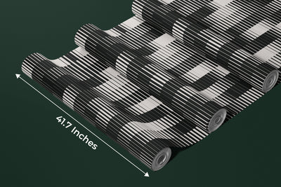 Line Halftone Gradient Wallpaper, Seamless Pattern Mural, Oversized Custom Size Wall Art, Non-Woven, Non-Adhesive, Modern Wall Paper, Removable