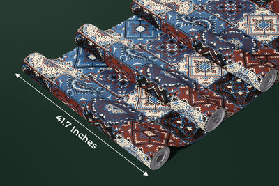 Talavera Ethnic Wallpaper, Seamless Pattern Mural, Oversized Custom Size Wall Art, Non-Woven, Non-Adhesive, Modern Wall Paper, Removable