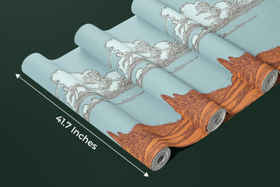 Wild West Wallpaper, Landscape Mural, Oversized Custom Size Wall Art, Non-Woven, Non-Adhesive, Modern Wall Paper, Removable