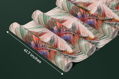 Paint Strokes Wallpaper, Seamless Pattern Mural, Oversized Custom Size Wall Art, Non-Woven, Non-Adhesive, Modern Wall Paper, Removable