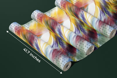 Futuristic Colorful Wallpaper, Seamless Pattern Mural, Oversized Custom Size Wall Art, Non-Woven, Non-Adhesive, Modern Wall Paper, Removable