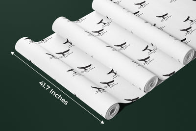 Shark Fin Wallpaper, Seamless Pattern Mural, Oversized Custom Size Wall Art, Non-Woven, Non-Adhesive, Modern Wall Paper, Removable