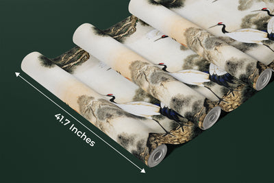 Old Painting China Style Wallpaper, Birds Mural, Oversized Custom Size Wall Art, Non-Woven, Non-Adhesive, Modern Wall Paper, Removable