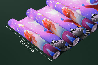 Kids and Animals Wallpaper, Magical Scene Mural, Oversized Custom Size Wall Art, Non-Woven, Non-Adhesive, Modern Wall Paper, Removable