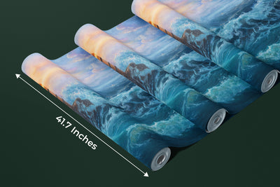 Lighthouse on the Seacoast Wallpaper, Oil Painting Mural, Oversized Custom Size Wall Art, Non-Woven, Non-Adhesive, Modern Wall Paper, Removable