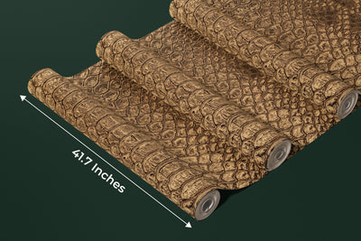Snake Skin Texture Wallpaper, Golden Mural, Oversized Custom Size Wall Art, Non-Woven, Non-Adhesive, Modern Wall Paper, Removable