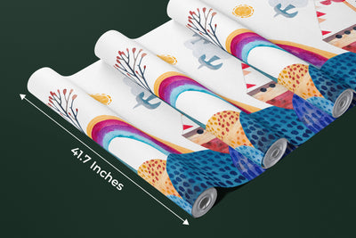 Sea Landscape Wallpaper, Seamless Pattern Mural, Oversized Custom Size Wall Art, Non-Woven, Non-Adhesive, Modern Wall Paper, Removable