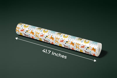 Wild African Animals Wallpaper, Seamless Pattern Mural, Oversized Custom Size Wall Art, Non-Woven, Non-Adhesive, Modern Wall Paper, Removable