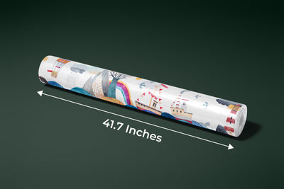 Sea Landscape Wallpaper, Seamless Pattern Mural, Oversized Custom Size Wall Art, Non-Woven, Non-Adhesive, Modern Wall Paper, Removable