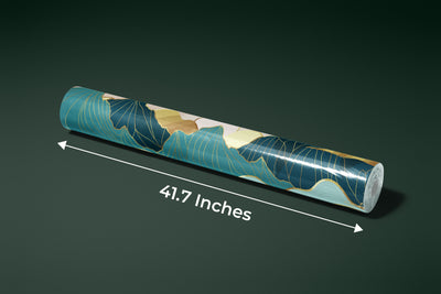 Gold Line Mountains Wallpaper, Landscape Mural, Oversized Custom Size Wall Art, Non-Woven, Non-Adhesive, Modern Wall Paper, Removable