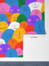Colorful Cartoon People Wallpaper, Seamless Pattern Mural, Oversized Custom Size Wall Art, Non-Woven, Non-Adhesive, Modern Wall Paper, Removable