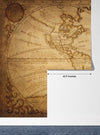 Old Geographical World Map Wallpaper, History, Voyage Mural, Oversized Custom Size Wall Art, Non-Woven, Non-Adhesive, Modern Wall Paper, Removable