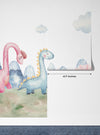 Colorful Dinosaurs Wallpaper, Seamless Pattern Mural, Oversized Custom Size Wall Art, Non-Woven, Non-Adhesive, Modern Wall Paper, Removable