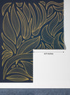 Art Deco Wallpaper, Wavy Flower Mural, Oversized Custom Size Wall Art, Non-Woven, Non-Adhesive, Modern Wall Paper, Removable