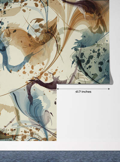 Liquid Watercolor Wallpaper, Abstract Flow Mural, Oversized Custom Size Wall Art, Non-Woven, Non-Adhesive, Modern Wall Paper, Removable