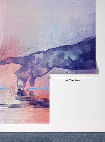 Touching Hands Wallpaper, Dark Violet Mural, Oversized Custom Size Wall Art, Non-Woven, Non-Adhesive, Modern Wall Paper, Removable