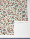 Vintage Flowers Wallpaper, Ethnic Mural, Oversized Custom Size Wall Art, Non-Woven, Non-Adhesive, Modern Wall Paper, Removable