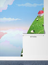 Green Hill Wallpaper, Sheep Mural, Oversized Custom Size Wall Art, Non-Woven, Non-Adhesive, Modern Wall Paper, Removable