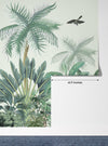 Jungle Palms Wallpaper, Birds Mural, Oversized Custom Size Wall Art, Non-Woven, Non-Adhesive, Modern Wall Paper, Removable