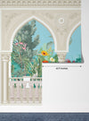 Chinoiserie Garden Arch Wallpaper, Peacock Mural, Oversized Custom Size Wall Art, Non-Woven, Non-Adhesive, Modern Wall Paper, Removable