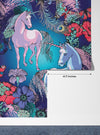 Magic Unicorns Wallpaper, Seamless Pattern Mural, Oversized Custom Size Wall Art, Non-Woven, Non-Adhesive, Modern Wall Paper, Removable