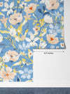 Watercolor Wildflowers Wallpaper, Seamless Pattern Mural, Oversized Custom Size Wall Art, Non-Woven, Non-Adhesive, Modern Wall Paper, Removable