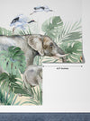 Watercolor Safari Wallpaper, Animals Mural, Oversized Custom Size Wall Art, Non-Woven, Non-Adhesive, Modern Wall Paper, Removable