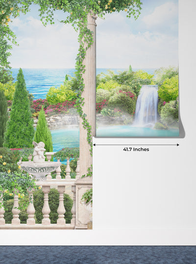 Realistic Waterfall Wallpaper, Architecture Mural, Oversized Custom Size Wall Art, Non-Woven, Non-Adhesive, Modern Wall Paper, Removable