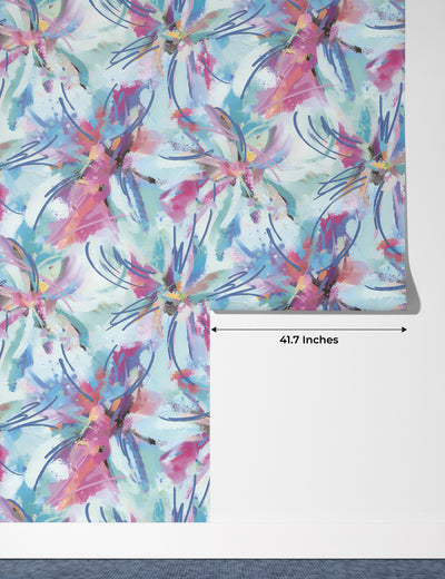 Colorful Tie Dye Shibori Wallpaper, Seamless Pattern Mural, Oversized Custom Size Wall Art, Non-Woven, Non-Adhesive, Modern Wall Paper, Removable