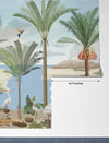 South Asian Subcontinent Wallpaper, Palm Trees, Birds Mural, Oversized Custom Size Wall Art, Non-Woven, Non-Adhesive, Modern Wall Paper, Removable