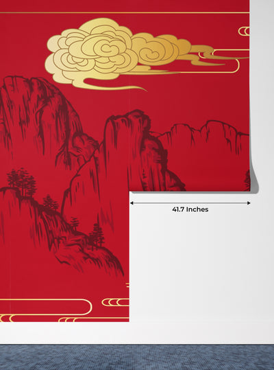 Chinese Painting Wallpaper, Classic Landscape Mural, Oversized Custom Size Wall Art, Non-Woven, Non-Adhesive, Modern Wall Paper, Removable