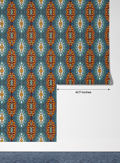 Victorian Style Damask Wallpaper, Seamless Pattern Mural, Oversized Custom Size Wall Art, Non-Woven, Non-Adhesive, Modern Wall Paper, Removable