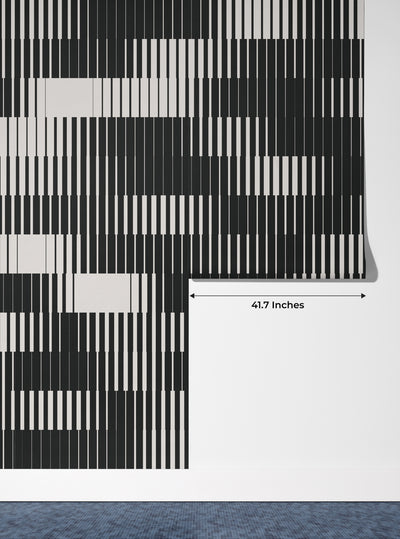 Line Halftone Gradient Wallpaper, Seamless Pattern Mural, Oversized Custom Size Wall Art, Non-Woven, Non-Adhesive, Modern Wall Paper, Removable