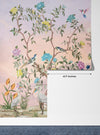 Chinoiserie Wallpaper, Floral Trees Mural, Oversized Custom Size Wall Art, Non-Woven, Non-Adhesive, Modern Wall Paper, Removable