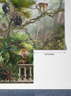 Jungle Landscape Wallpaper, Animals Mural, Oversized Custom Size Wall Art, Non-Woven, Non-Adhesive, Modern Wall Paper, Removable