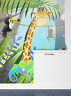 Children Wallpaper, Jungle Animals Mural, Oversized Custom Size Wall Art, Non-Woven, Non-Adhesive, Modern Wall Paper, Removable