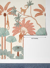 Monkey and Trees Wallpaper, Jungle Mural, Oversized Custom Size Wall Art, Non-Woven, Non-Adhesive, Modern Wall Paper, Removable