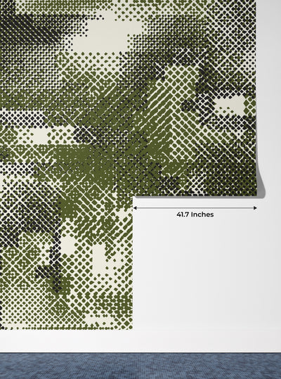 Grunge Halftone Wallpaper, Seamless Pattern Mural, Oversized Custom Size Wall Art, Non-Woven, Non-Adhesive, Modern Wall Paper, Removable