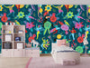 Abstract Colorful People Wallpaper, Seamless Pattern Mural, Oversized Custom Size Wall Art, Non-Woven, Non-Adhesive, Modern Wall Paper, Removable