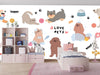 Cute Pet Doodle Wallpaper, Cats and Dogs Mural, Oversized Custom Size Wall Art, Non-Woven, Non-Adhesive, Modern Wall Paper, Removable