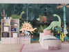 Dino World Wallpaper, Jungle Mural, Oversized Custom Size Wall Art, Non-Woven, Non-Adhesive, Modern Wall Paper, Removable