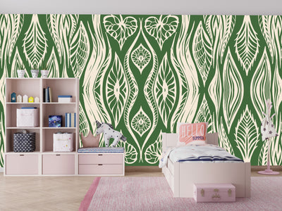 Ikat Aztech Style Wallpaper, Seamless Pattern Mural, Oversized Custom Size Wall Art, Non-Woven, Non-Adhesive, Modern Wall Paper, Removable