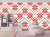 Christmas Ikat Wallpaper, Seamless Pattern Mural, Oversized Custom Size Wall Art, Non-Woven, Non-Adhesive, Modern Wall Paper, Removable