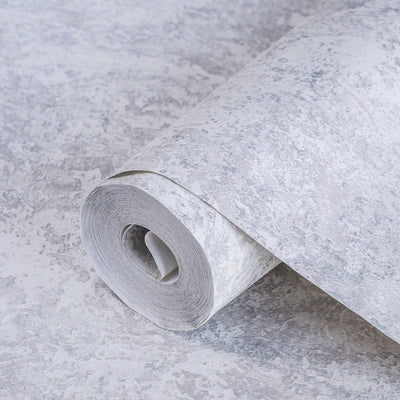 Gray, Blue Rustic Abstract Farmhouse Wallpaper, 3D Embossed Weathered Solid Color Wallcovering - Walloro High End Wallcoverings & More