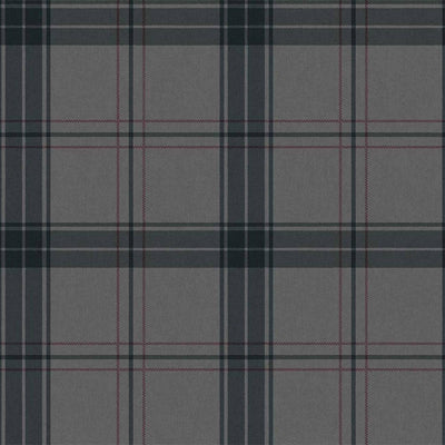 Gray Large Plaid Textured Wallpaper, Tartan Fabric Pattern Classical Modern Non-Pasted Wallcovering - Walloro High End Wallcoverings & More