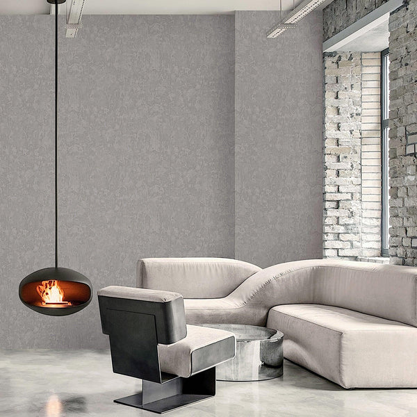 Gray Sleek Embossed finish Solid Color Wallpaper, Abstract Modern Minimalist Rich Textured Wallcovering - Walloro High End Wallcoverings & More