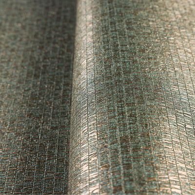 Green Shiny Metallic Modern Wallpaper, 3D Deep Embossed Abstract Geometric Patterns Wall Paper - Walloro High End Wallcoverings & More